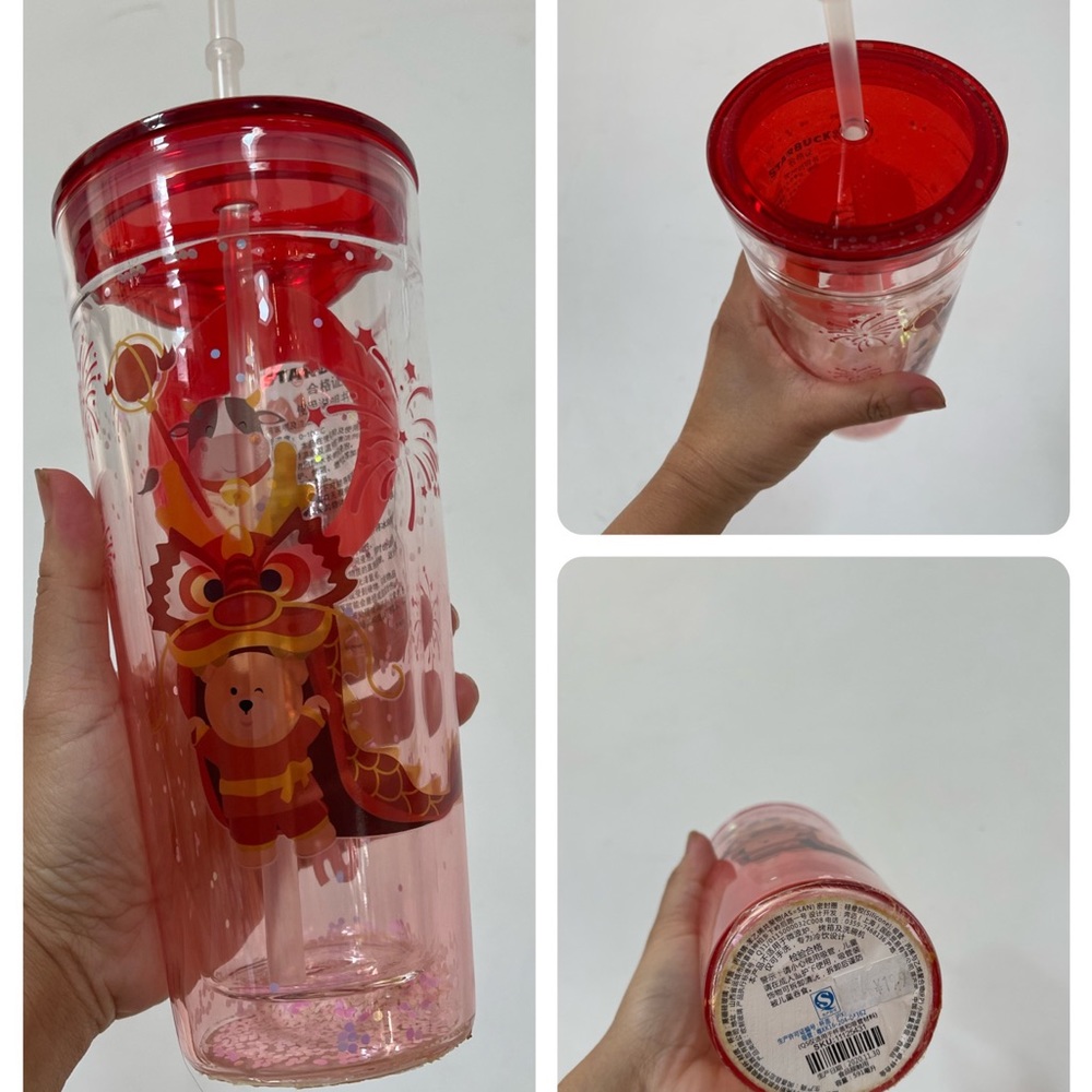 Starbucks lion dance holiday new year glass 24 oz  cold cup double wall China